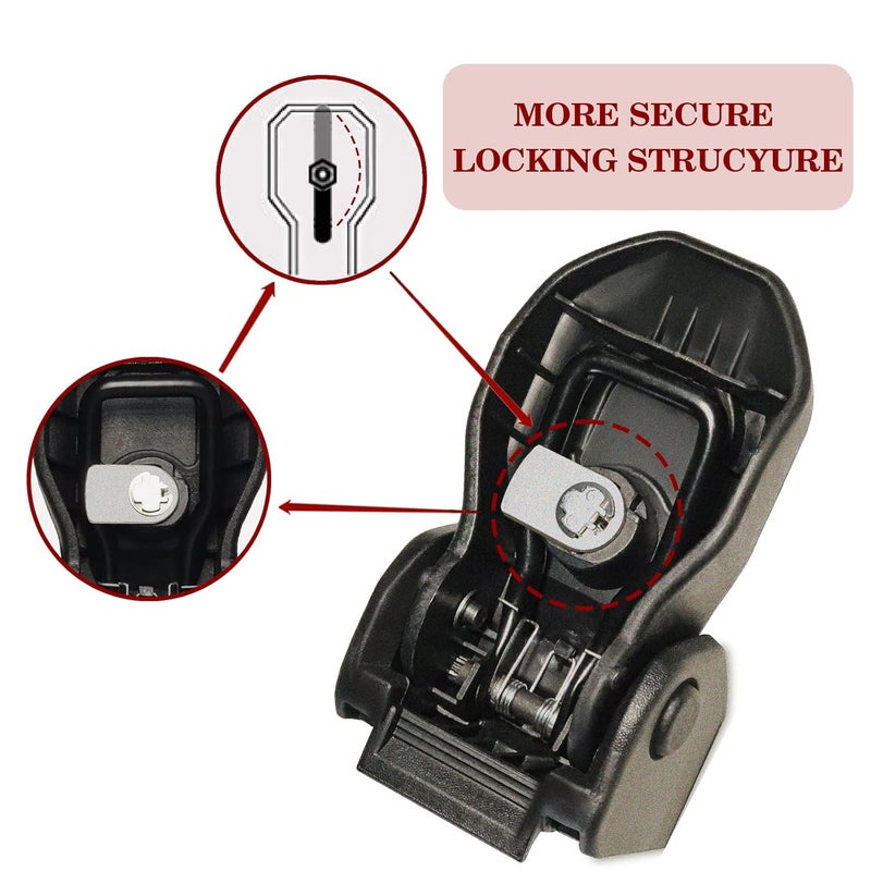 BulingVV Wrangler Factory Locking Hood Latches with Keys Compatible with Jeep Wrangler JL JLU 2018-2025 & Jeep Gladiator JT 2020-2025 (Matte Black) - Image 4